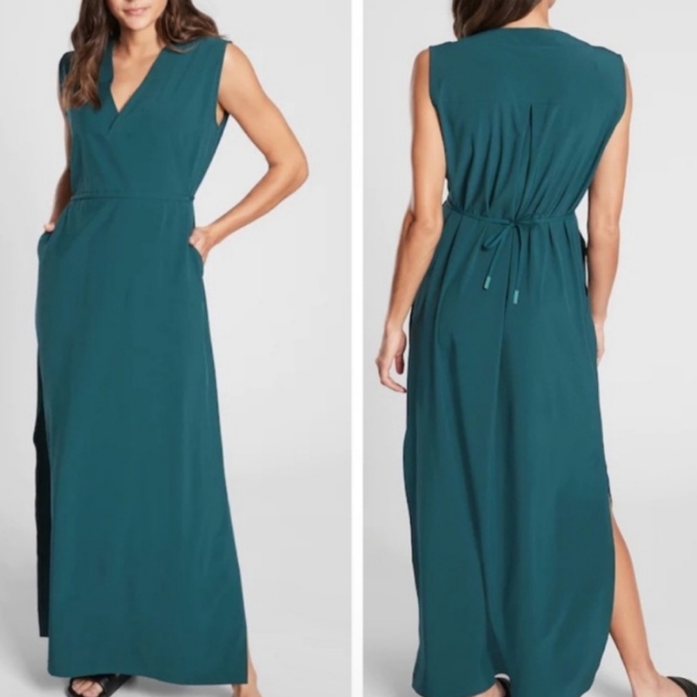 Athleta Teal Sleeveless Maxi Dress Size Small